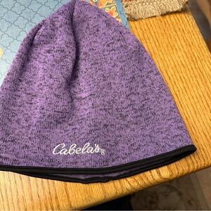 Cabelas Purple Fleece Adult Beanie Lightweight Hat One Size Outdoor Hunting ECU